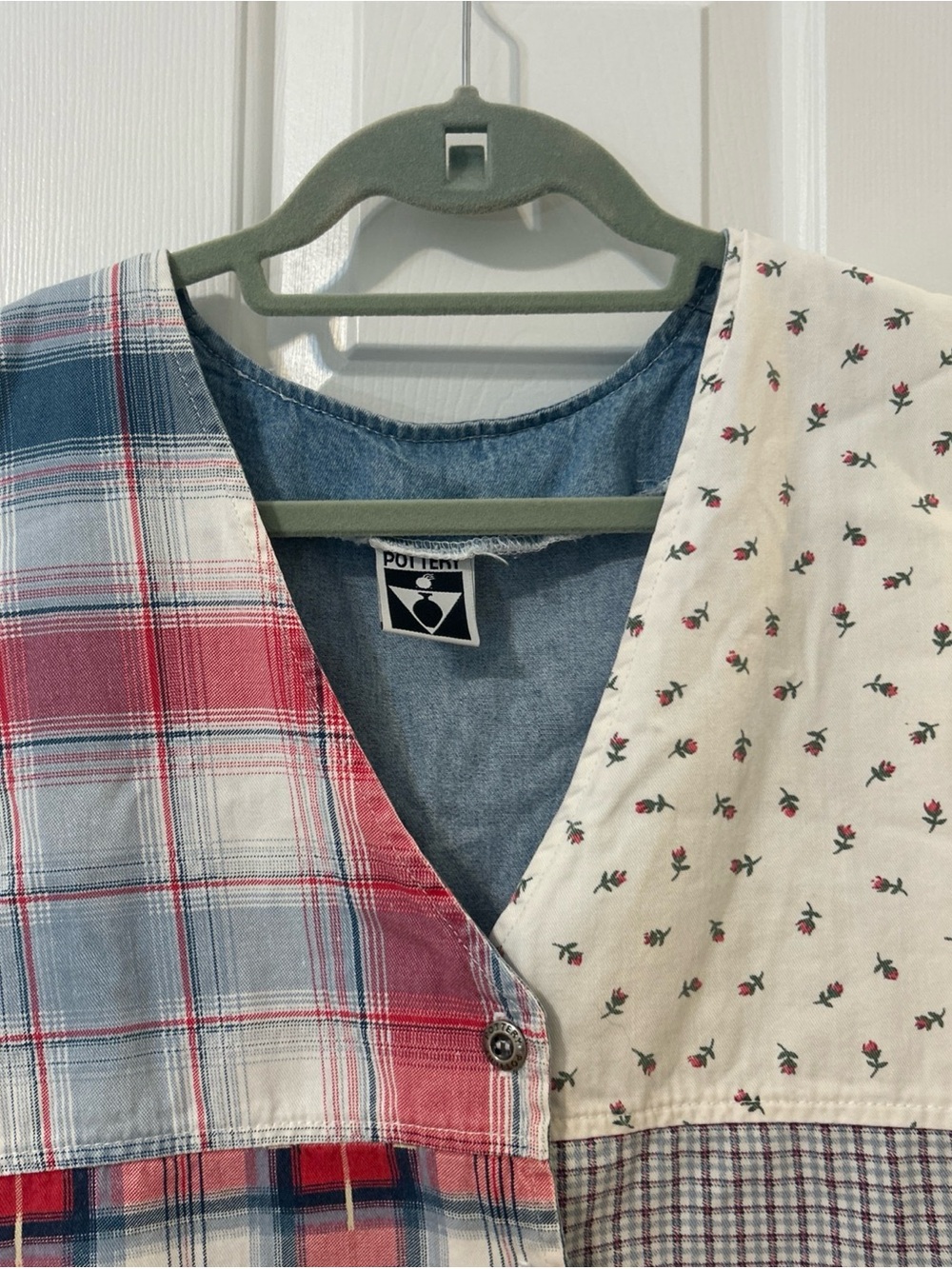 Denim BoHo patchwork vest - Picture 2 of 6